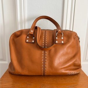 Michael Kors Beige Logo-Lined Handbag Interior with Tan Trim